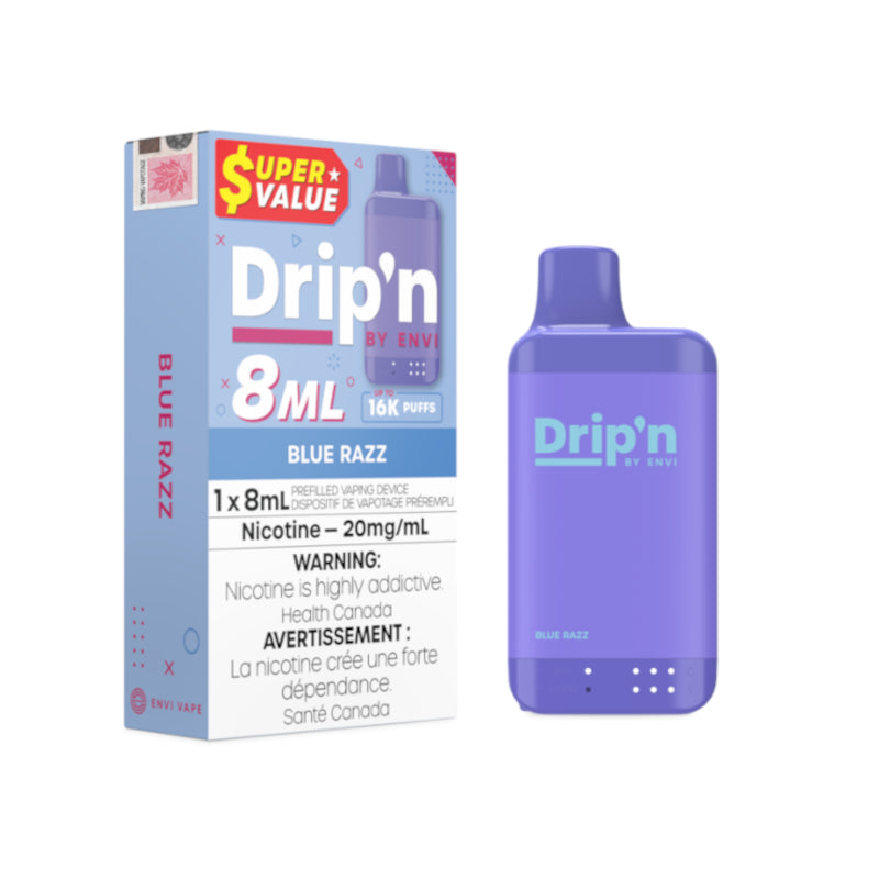 Drip'n by Envi 8ML Disposable - Blue Razz | Theravape Canada TheraVape Inc. Drip'n by Envi 8ML Disposable - Blue Razz | Theravape Canada TheraVape Inc.