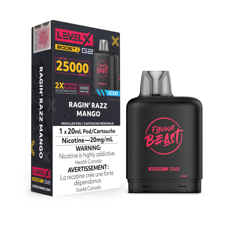 Ragin Razz Mango Iced Flavour Beast Level X G2 BOOST Canada