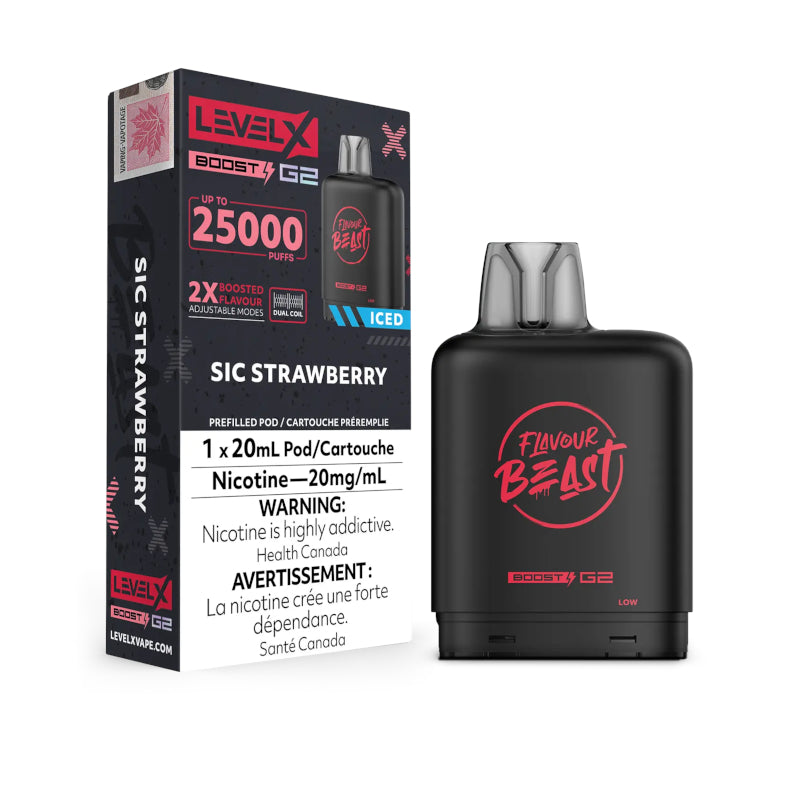 Sic Strawberry Iced Flavour Beast Level X BOOST G2 Pod Near Me
