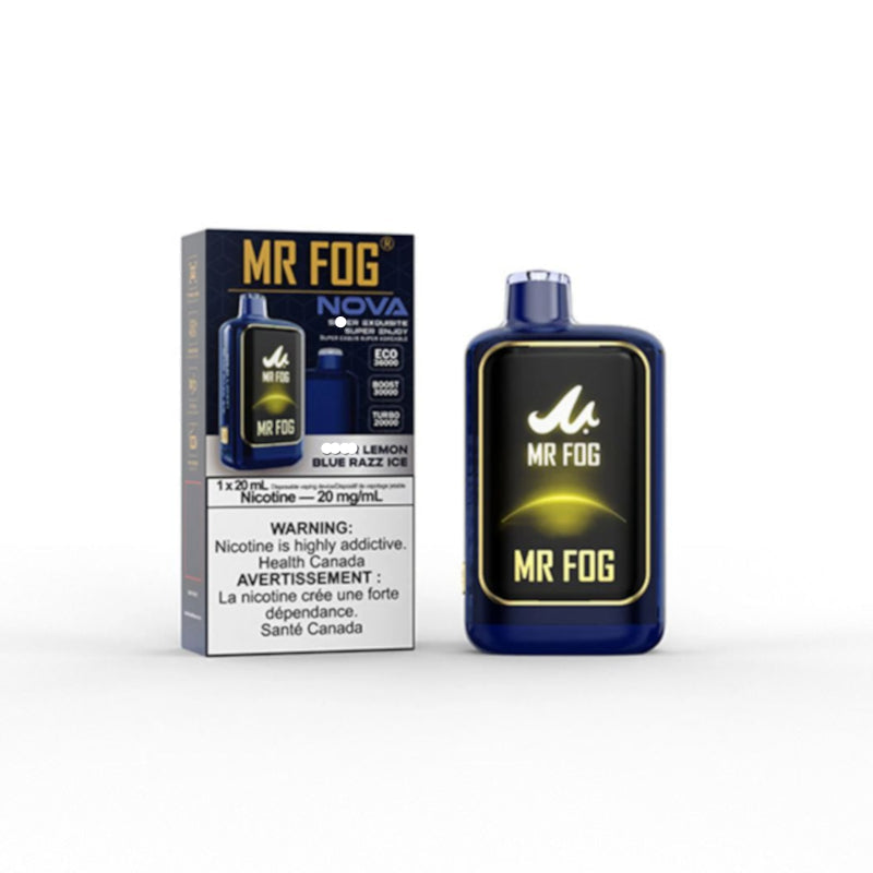 Mr. Fog Nova 36K Disposable Vape - Blue Razz Steezy Sour Lemon Ice ...